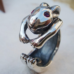 蛙の王様リング 大 シルバーアクセサリー×K18(ピンクゴールド) かえる