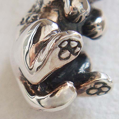 仔猫の紳士ペンダント シルバーアクセサリー×K18（ピンク