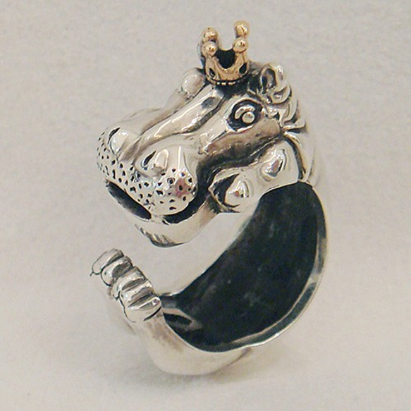 かばの王様リング シルバーアクセサリー×K18（ピンクゴールド