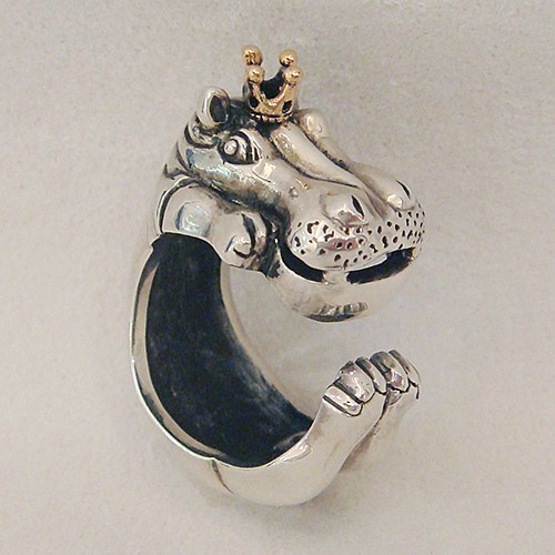 かばの王様リング シルバーアクセサリー×K18（ピンクゴールド）-送料