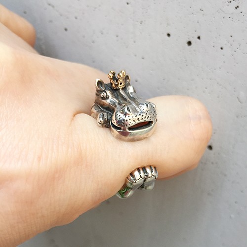 かばの王様リング シルバーアクセサリー×K18（ピンクゴールド