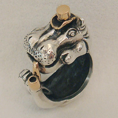 かばの紳士リング シルバーアクセサリー×K18（ピンクゴールド