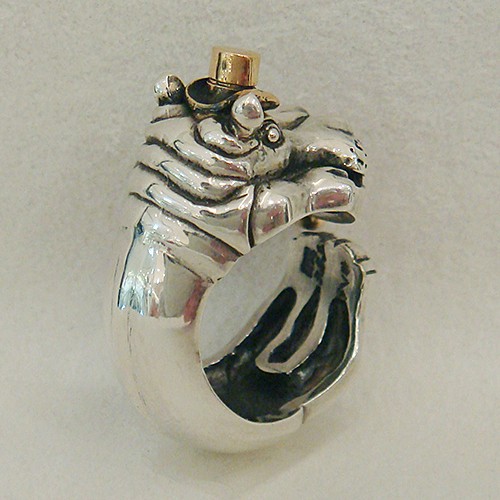 かばの紳士リング シルバーアクセサリー×K18（ピンクゴールド