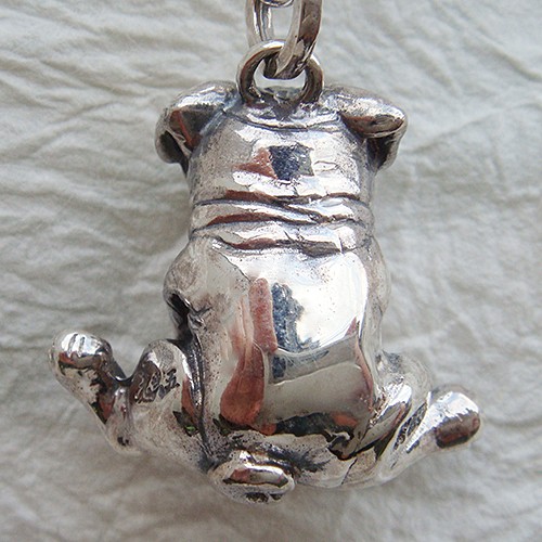 パグ犬ペンダント【戌】 シルバーアクセサリー×オニキス（天然石