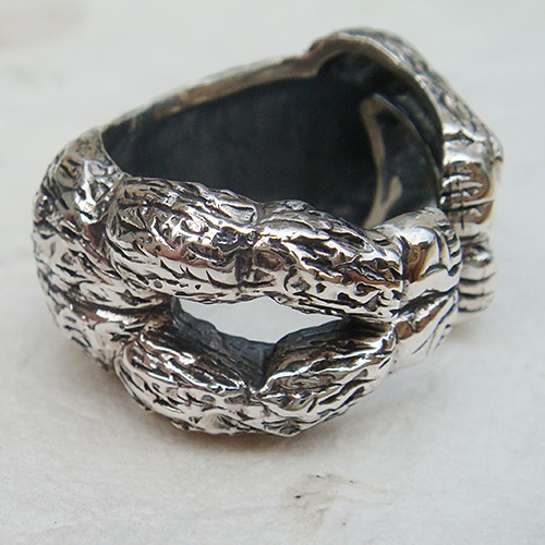 ゴリラリング シルバーアクセサリー-送料無料 ごりら 動物 アニマル