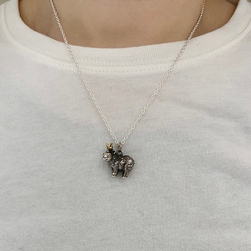 ひつじ（羊）の王様ペンダント【未】 シルバーアクセサリー×K18
