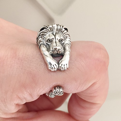 ライオンリング シルバーアクセサリー らいおん 動物モチーフ