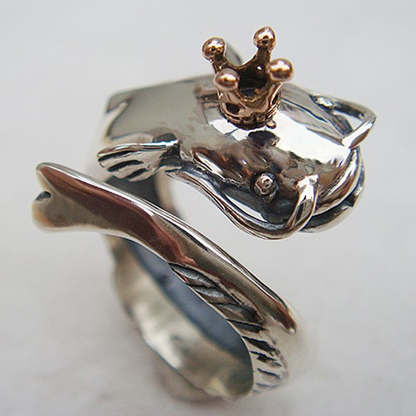 なまずの王様リング シルバーアクセサリー×K18（ピンクゴールド