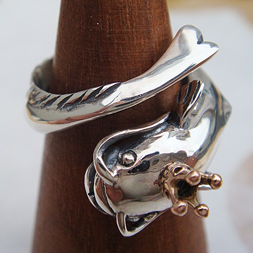 なまずの王様リング シルバーアクセサリー×K18（ピンクゴールド