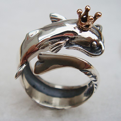 なまずの王様リング シルバーアクセサリー×K18（ピンクゴールド