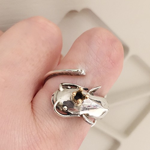 なまずの王様リング シルバーアクセサリー×K18（ピンクゴールド