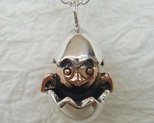 ひよこペンダント シルバーアクセサリー×K18（ピンクゴールド