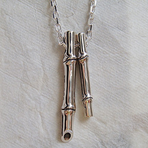 竹ペンダント 大　シルバーアクセサリー　和物　和柄　ギフト対応　SV925　　シンプル　キレイ目ライン