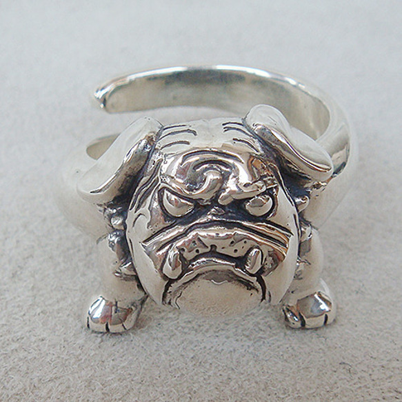 ブルドッグリング【戌】 シルバーアクセサリー ぶるどっぐ 犬