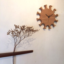 掛け時計　”hana”　タモ無垢材　＜受注製作＞ 4枚目の画像