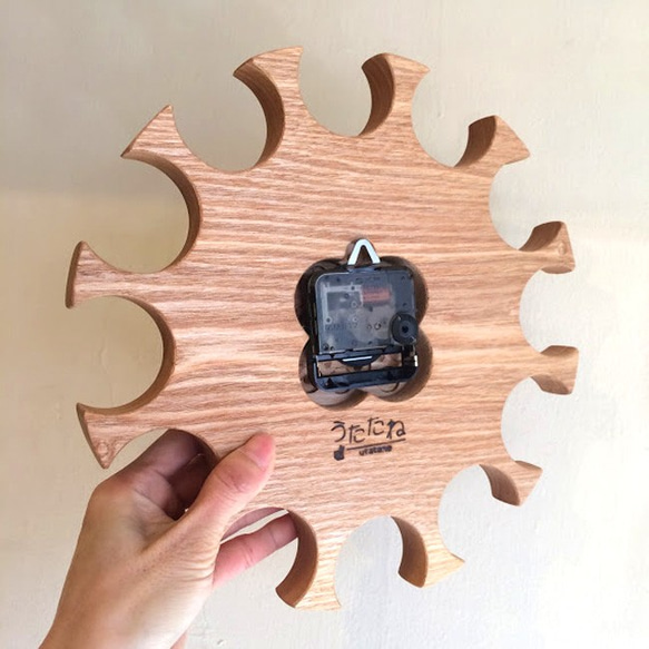 掛け時計　”hana”　タモ無垢材　＜受注製作＞ 6枚目の画像