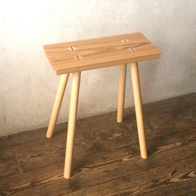 ストレートスツール　<タモ>