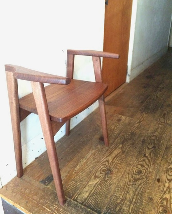 玄関スツール「リリー」ウォールナット板座　※受注製作 