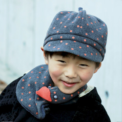 帽子【橘色圓點】兒童尺碼 48/52 第2張的照片