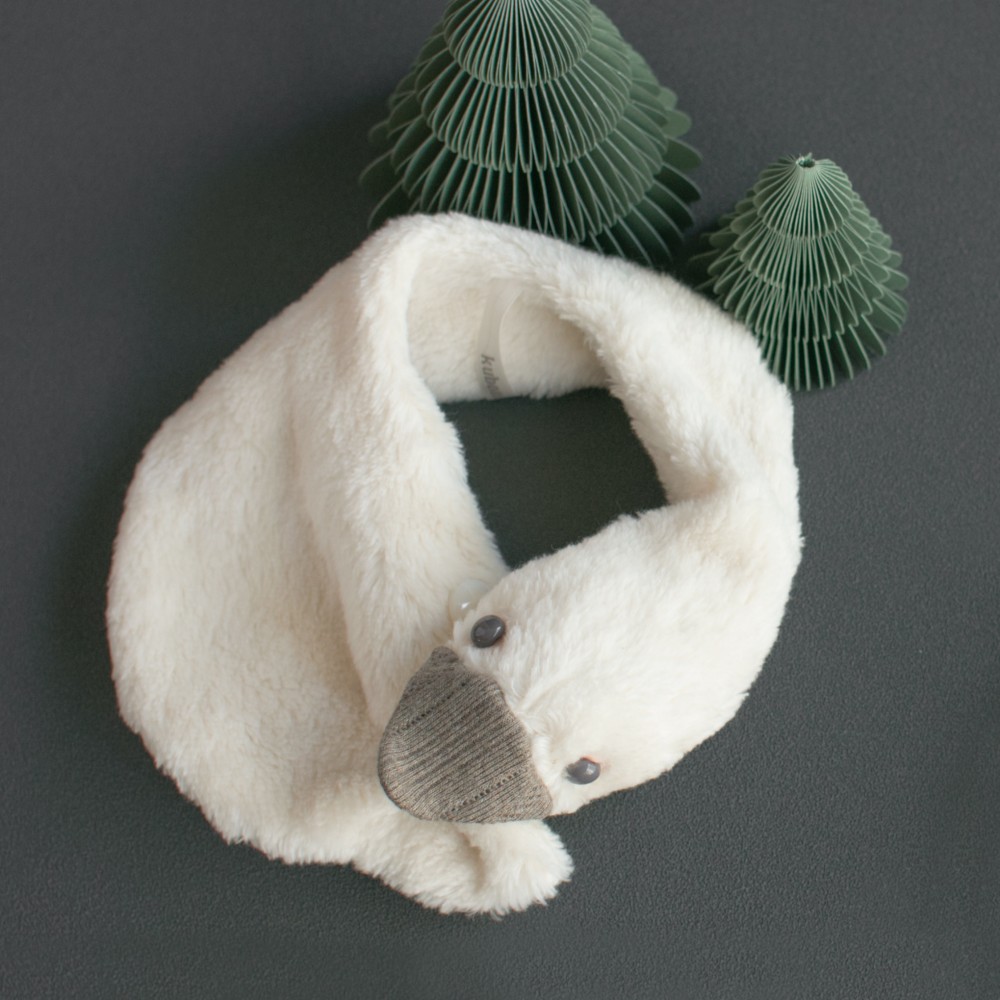 あひる マフラーL（6才〜大人まで）　オフホワイト｜オーガニックコットン