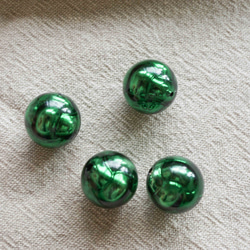 1970's Green Metallic Beads (4pcs) 3枚目の画像