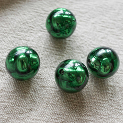 1970's Green Metallic Beads (4pcs) 4枚目の画像