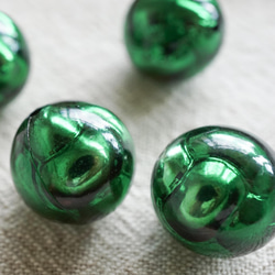 1970's Green Metallic Beads (4pcs) 5枚目の画像