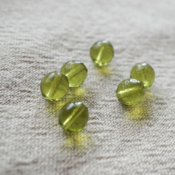 1960's Olive Glass Beads (12pcs) 3枚目の画像