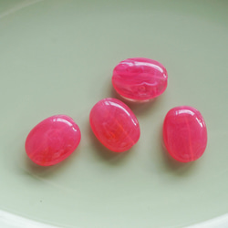 Pink Oval Beads (4pcs) 1枚目の画像