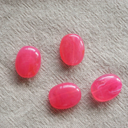 Pink Oval Beads (4pcs) 5枚目の画像