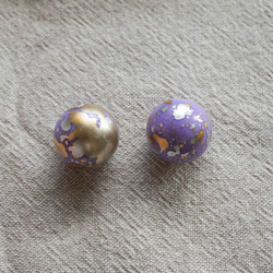 Purple Splatter Beads (2pcs) 5枚目の画像