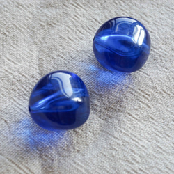 1970's Clear Blue Beads (2pcs) 1枚目の画像