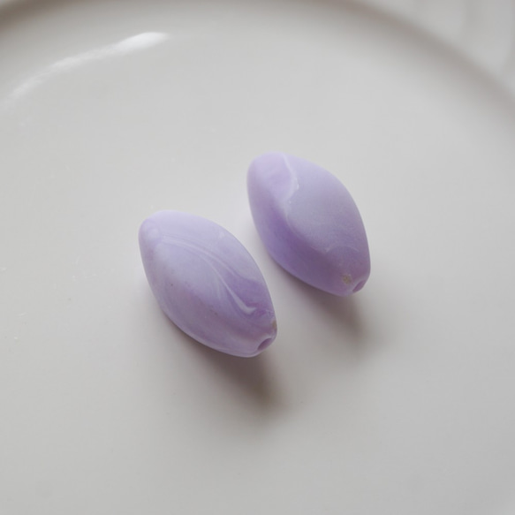 1980's Matte Purple Beads (2pcs) 3枚目の画像