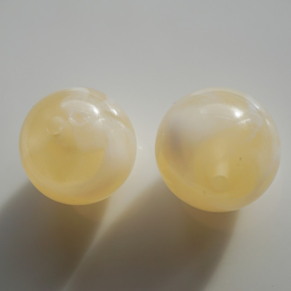 Lemon Marble  Beads (4pcs) 3枚目の画像