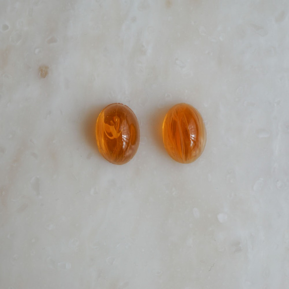 1970's Glass Topaz Cabochon (2pcs) 2枚目の画像