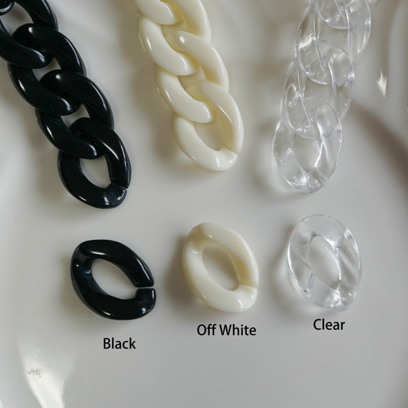 Acrylic Chain Parts 【20pcs】 -Monotone- 1枚目の画像