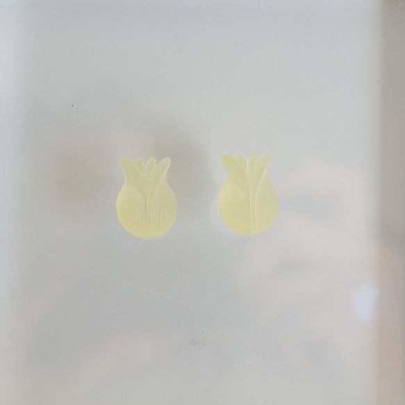 1980's Matte Flower Beads -Yellow- (2pcs) 3枚目の画像