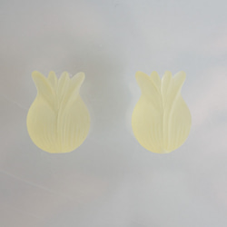 1980's Matte Flower Beads -Yellow- (2pcs) 4枚目の画像