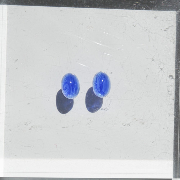 1970's Glass Blue Cabochon (2pcs) 2枚目の画像