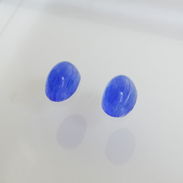 1970's Glass Blue Cabochon (2pcs) 4枚目の画像