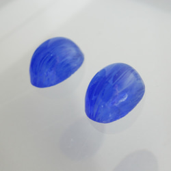 1970's Glass Blue Cabochon (2pcs) 6枚目の画像