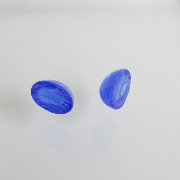 1970's Glass Blue Cabochon (2pcs) 7枚目の画像