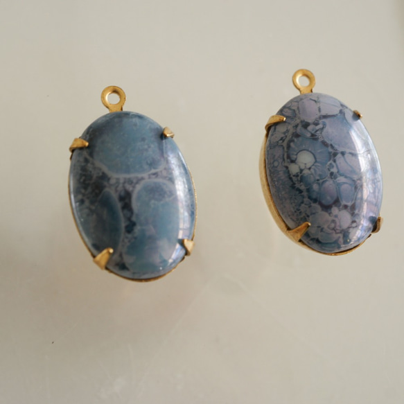 Oval Blue Charm (2pcs) 3枚目の画像