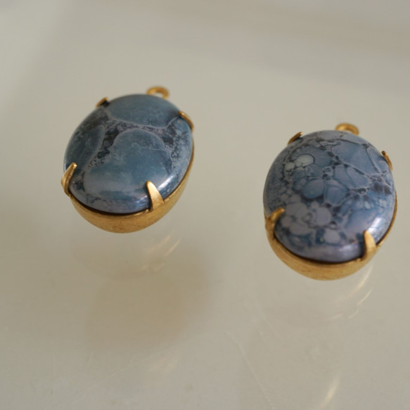 Oval Blue Charm (2pcs) 5枚目の画像