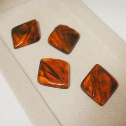 Tortoiseshell Vintage Cabochon (4pcs) 2枚目の画像