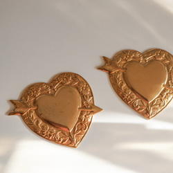 Vintage Heart with Arrow Charm (2pcs) 1枚目の画像