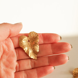 Brass Big Leaf Charm (2pcs) 6枚目の画像