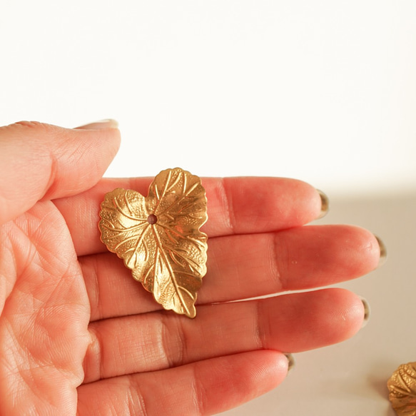 Brass Big Leaf Charm (2pcs) 6枚目の画像