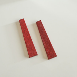 Trapezoid Wood Beads -Red- (4pcs) 1枚目の画像