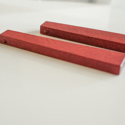 Trapezoid Wood Beads -Red- (4pcs) 3枚目の画像